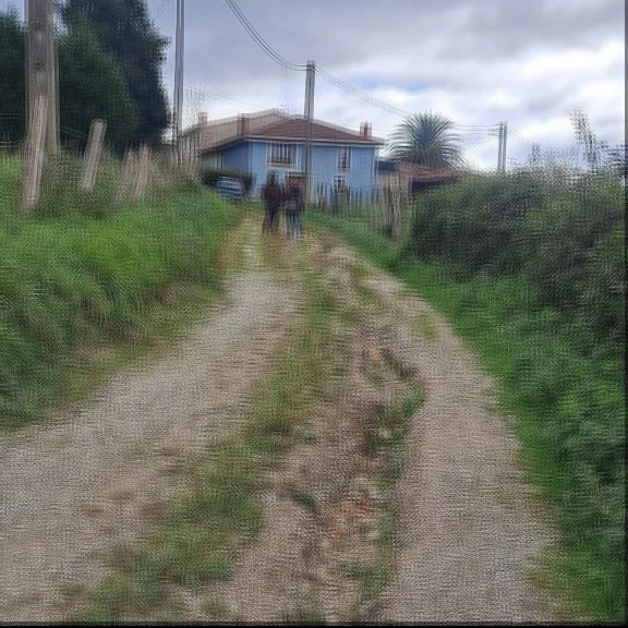 Visita de Silvia Tárano de Podemos Siero a caminos de la zona rural de Siero en mal estado